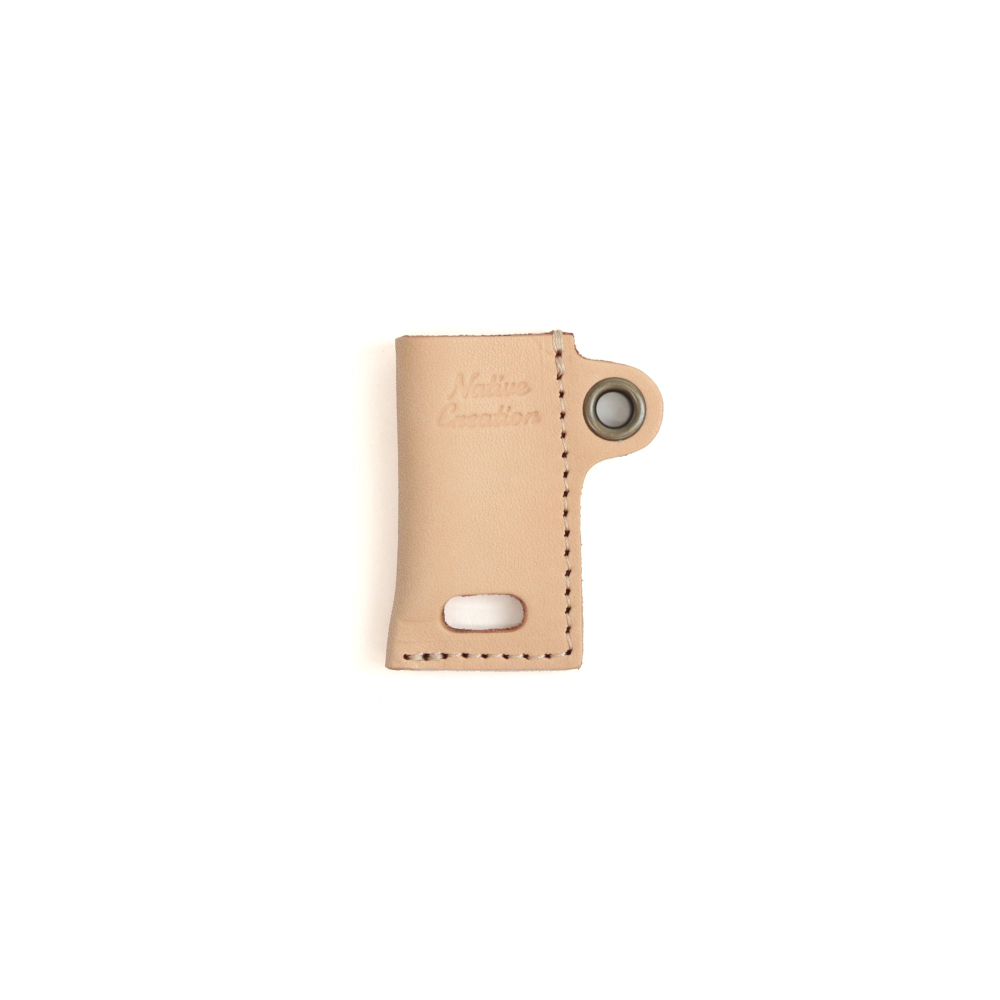 Natural leather lip balm case NC3716-NTR