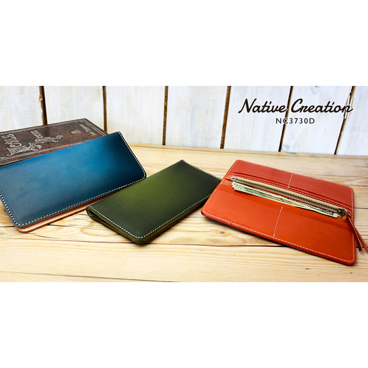 Antique dyed smart long wallet NC3730D