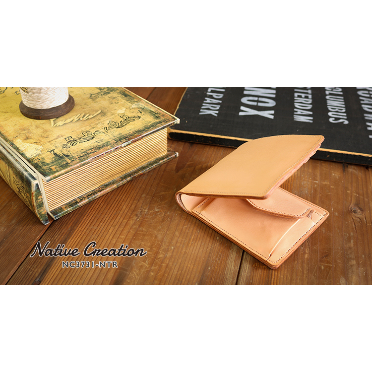 Natural leather bi-fold wallet NC3731-NTR