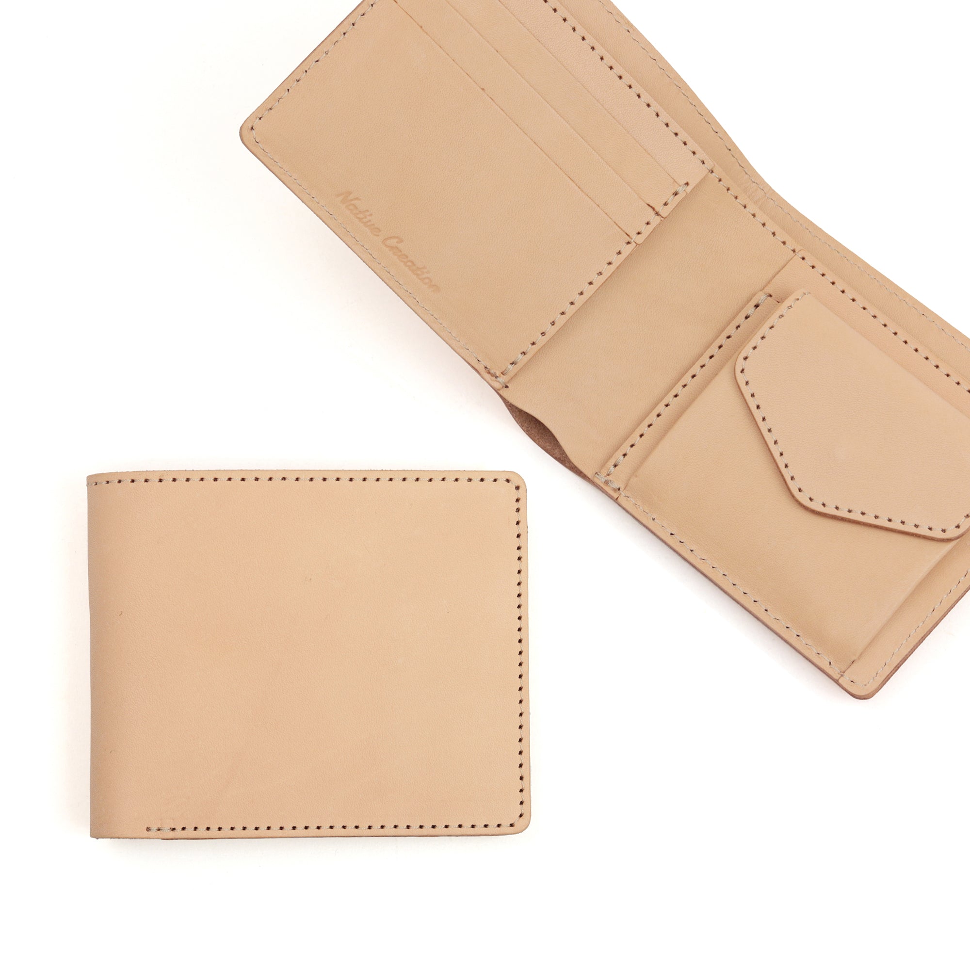 Natural leather bi-fold wallet NC3731-NTR