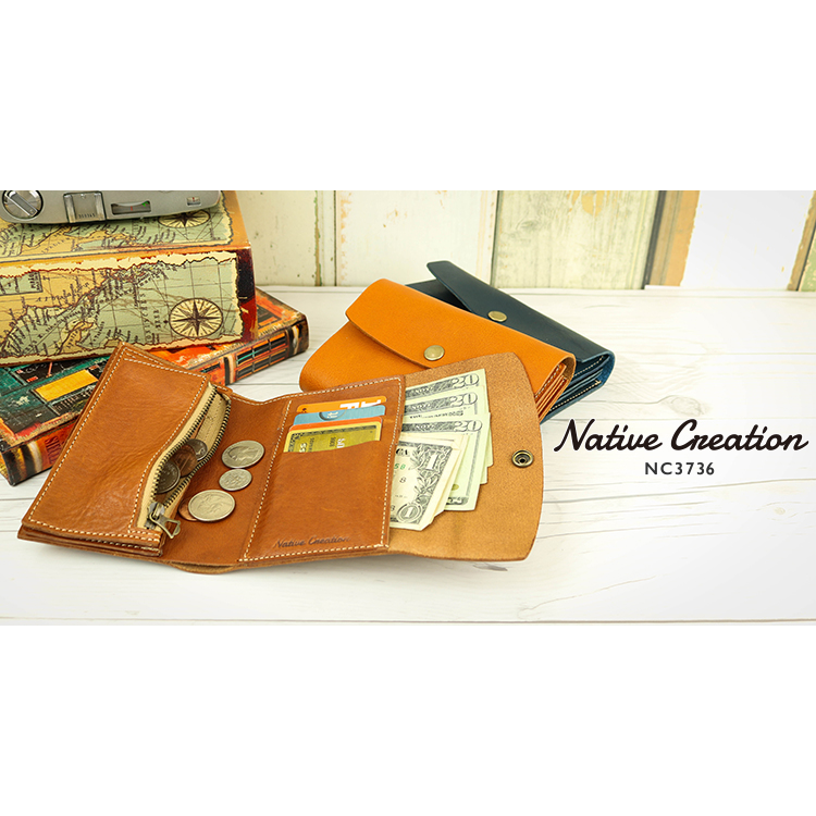 Soft Shrink Oil Leather Tri-fold Wallet NC3736