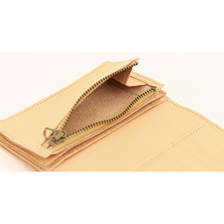 Natural leather tri-fold wallet NC3736-NTR