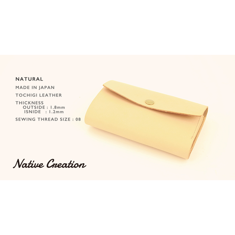 Natural leather tri-fold wallet NC3736-NTR