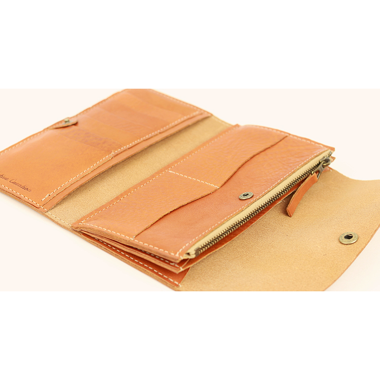 Soft Shrink Oil Leather Tri-Fold Long Wallet NC3738 