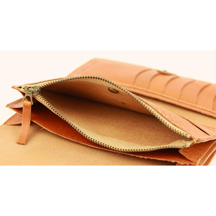 Soft Shrink Oil Leather Tri-Fold Long Wallet NC3738 