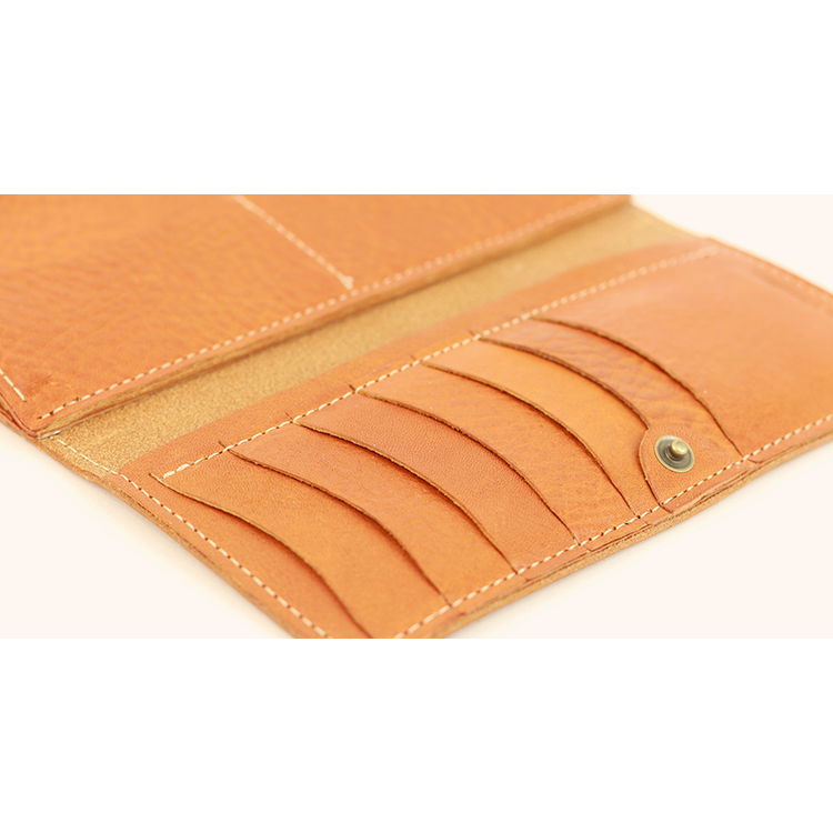 Soft Shrink Oil Leather Tri-Fold Long Wallet NC3738 