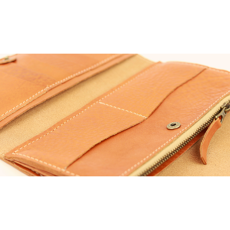 Soft Shrink Oil Leather Tri-Fold Long Wallet NC3738 