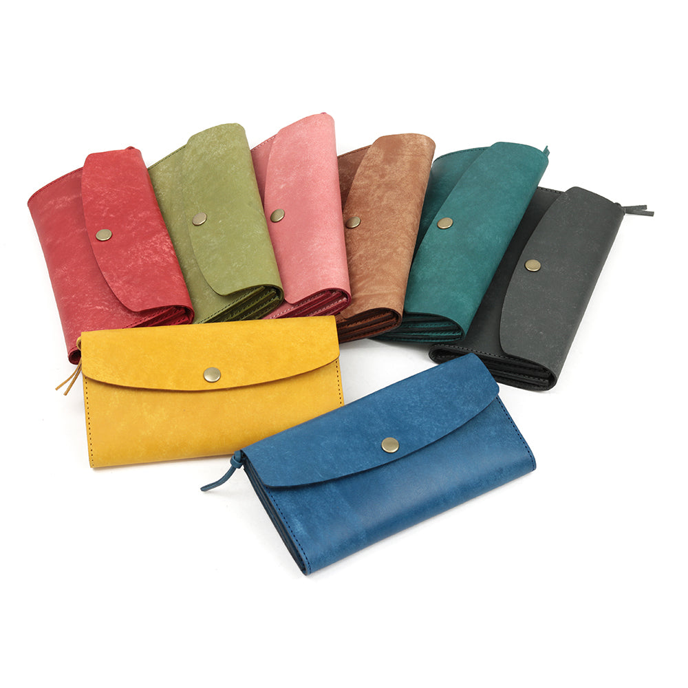 Italian leather tri-fold long wallet NC3738W