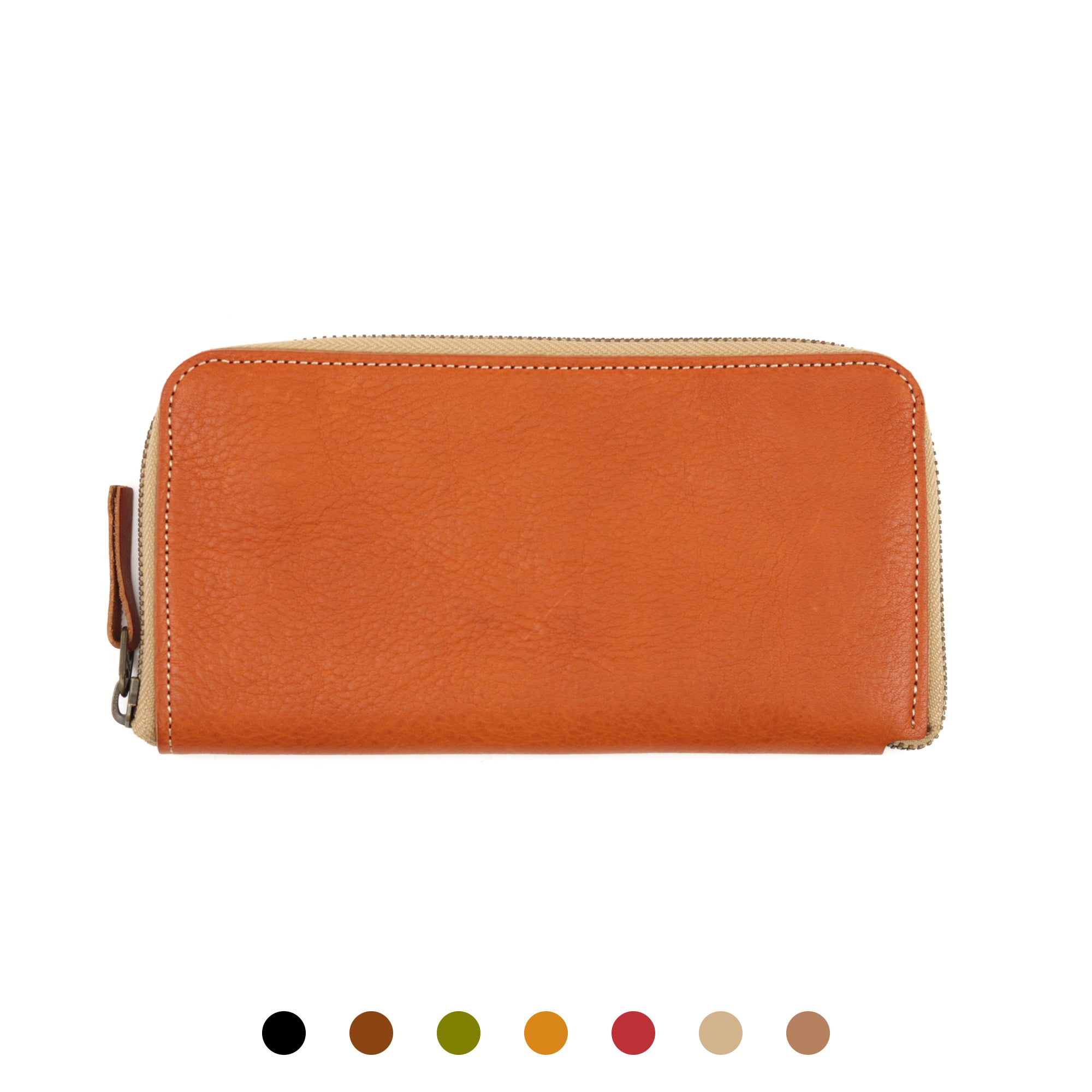 Soft Shrink Oil Leather Round Zipper Wallet NC3739