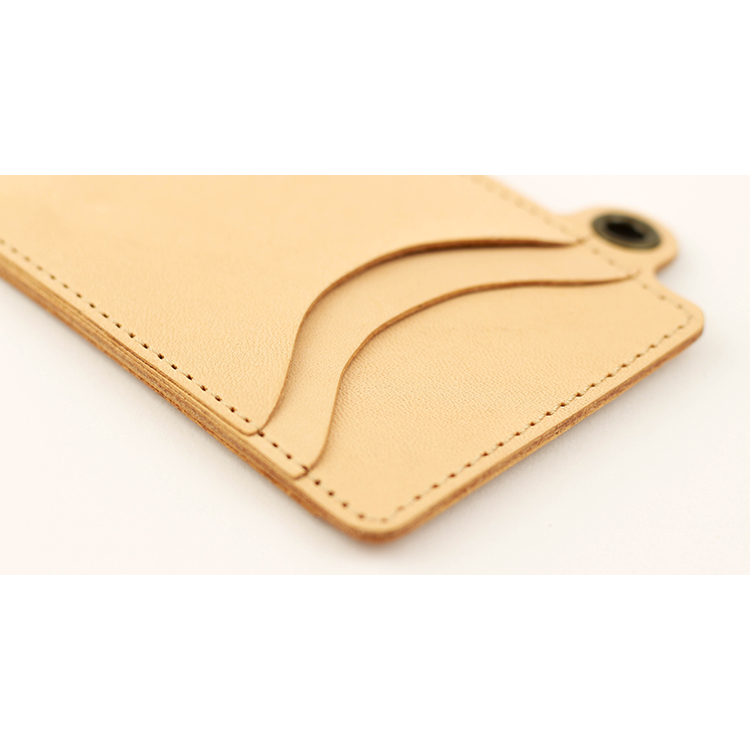 Natural leather card/pass case NC3744-NTR