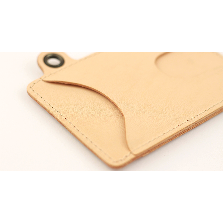 Natural leather card/pass case NC3744-NTR