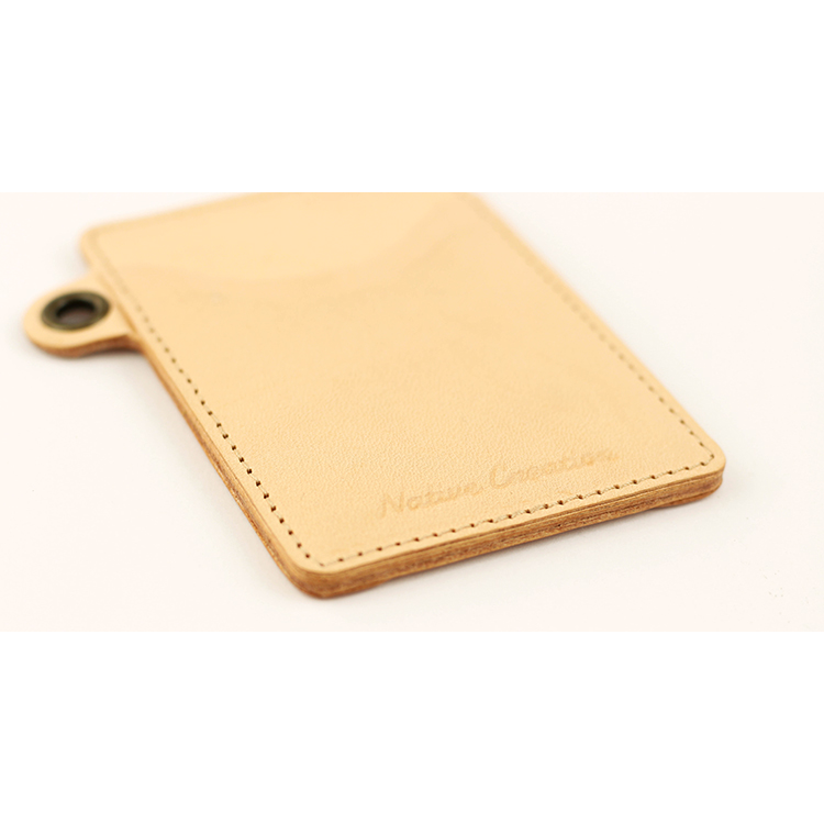 Natural leather card/pass case NC3744-NTR