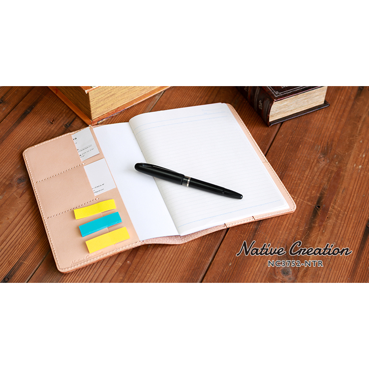 Natural leather notebook cover A5 size NC3752-NTR