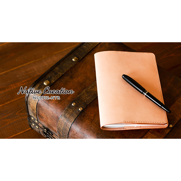 Natural leather notebook cover A5 size NC3752-NTR