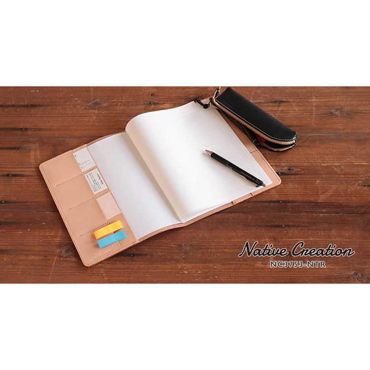 Natural leather notebook cover B5 size NC3753-NTR