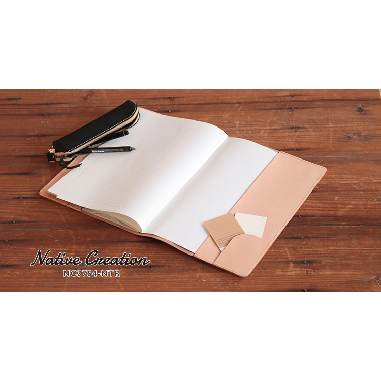 Natural leather notebook cover A4 size NC3754-NTR