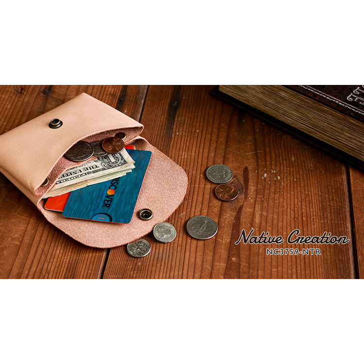 Natural leather compact wallet NC3759-NTR