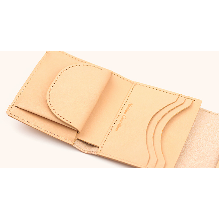 Natural leather compact wallet NC3771-NTR