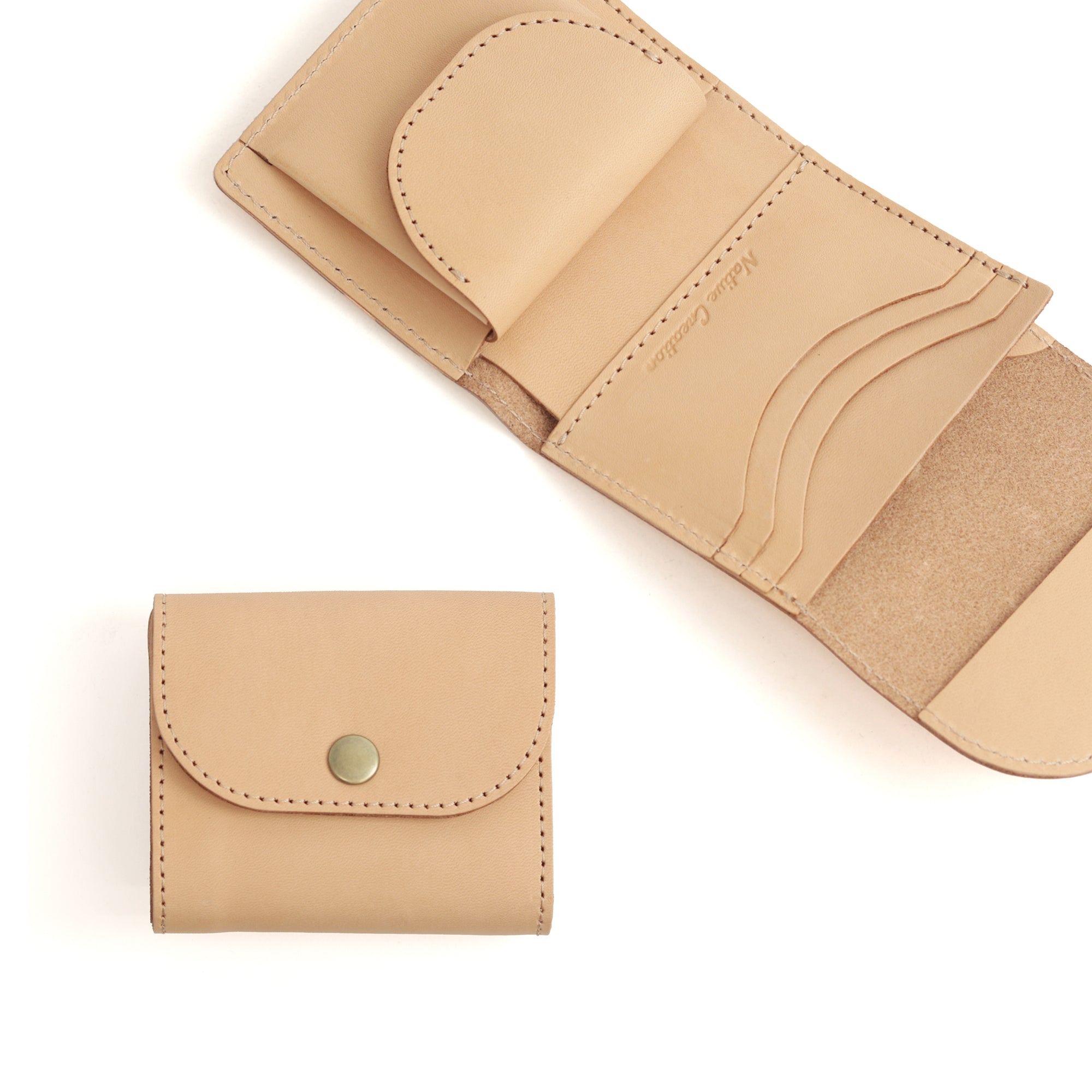 Natural leather compact wallet NC3771-NTR