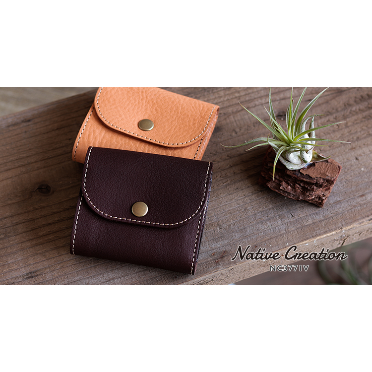 Soft Shrink Oil Leather Compact Wallet NC3771V