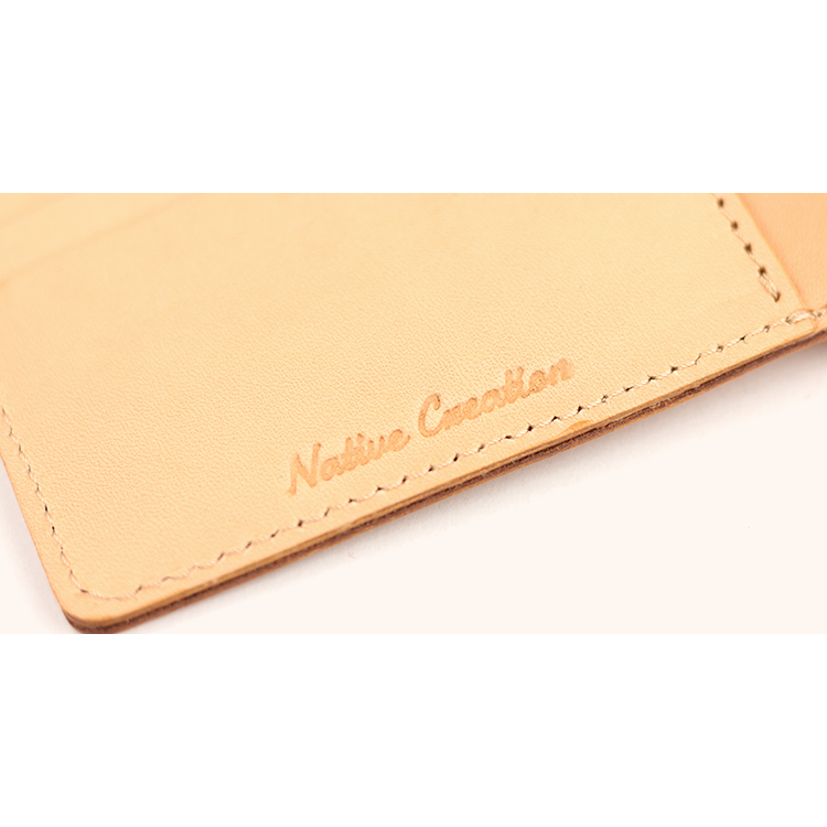 Natural leather bi-fold wallet (for cards and bills) NC3772-NTR