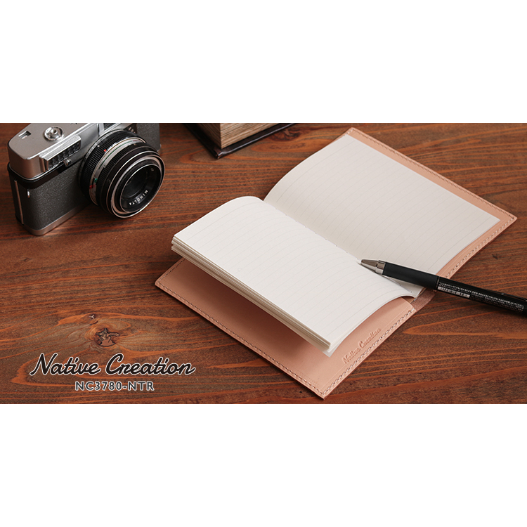 Natural leather notebook cover A6 size (medicine notebook) NC3780-NTR