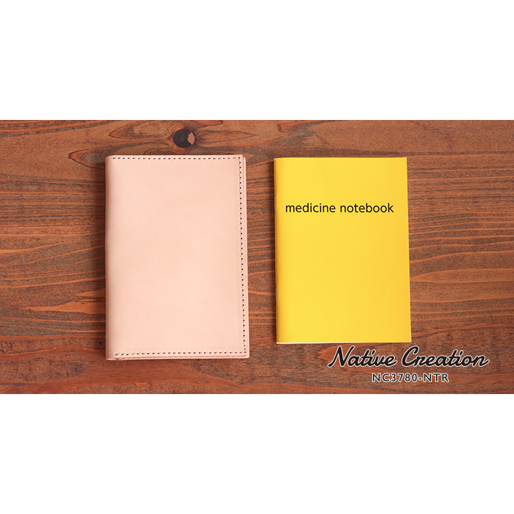 Natural leather notebook cover A6 size (medicine notebook) NC3780-NTR