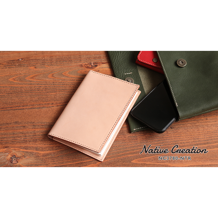 Natural leather notebook cover A6 size (medicine notebook) NC3780-NTR